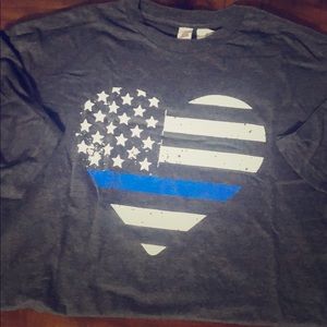 America Flag Thin Blue Line Heart ❤️Support Police